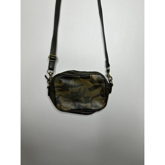 Margot Army Green Camouflage leather crossbody purse for women - Picture 2 of 10